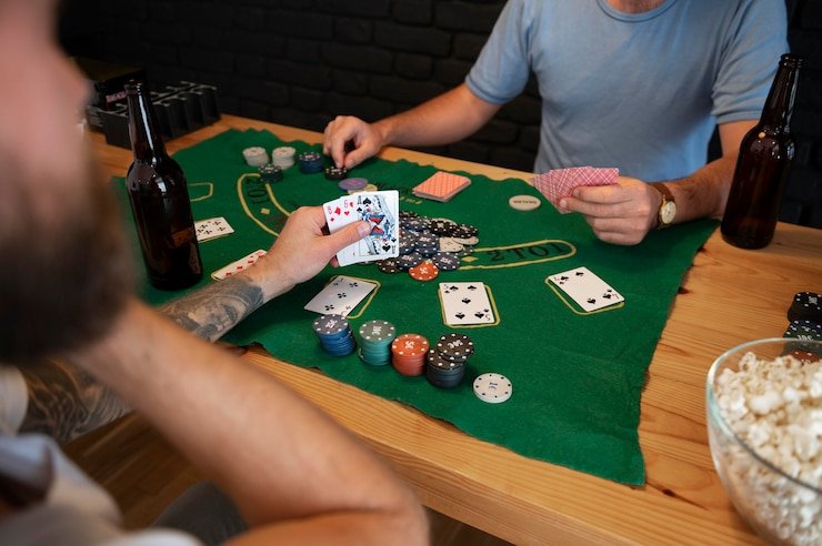 Player cards display Three Card Poker interface
